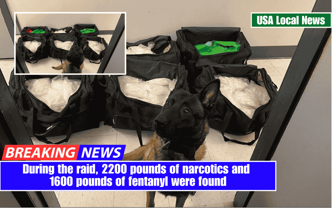 During the raid, 2200 pounds of narcotics and 1600 pounds of fentanyl were found