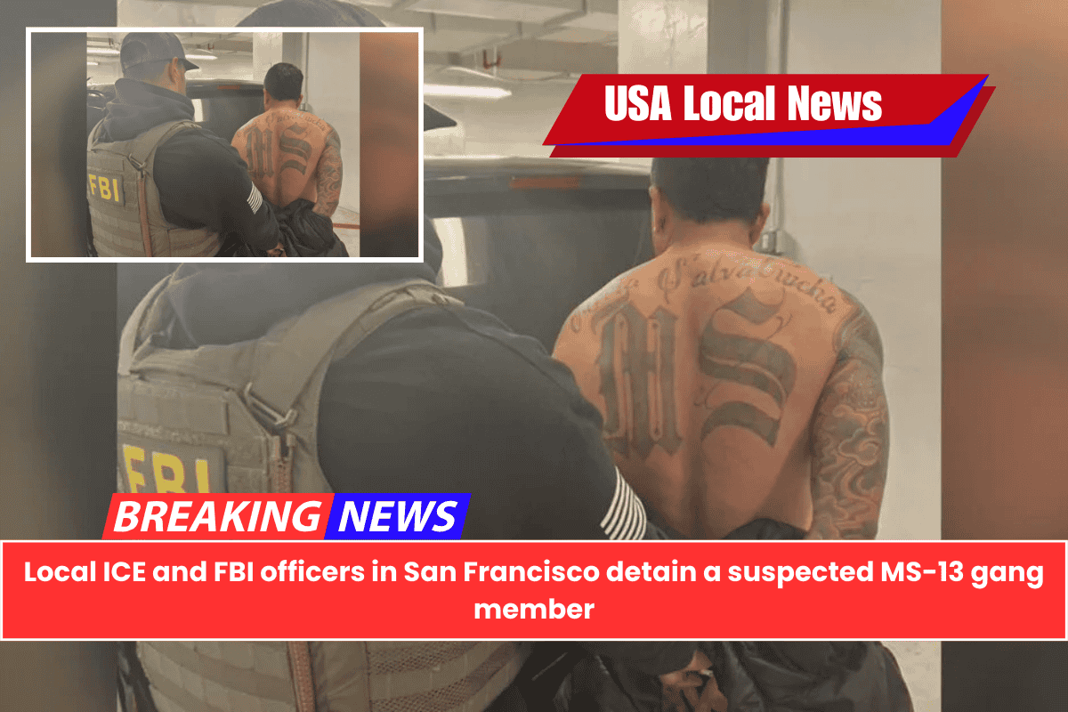 Local ICE and FBI officers in San Francisco detain a suspected MS-13 gang member