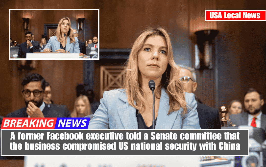 A former Facebook executive told a Senate committee that the business compromised US national security with China