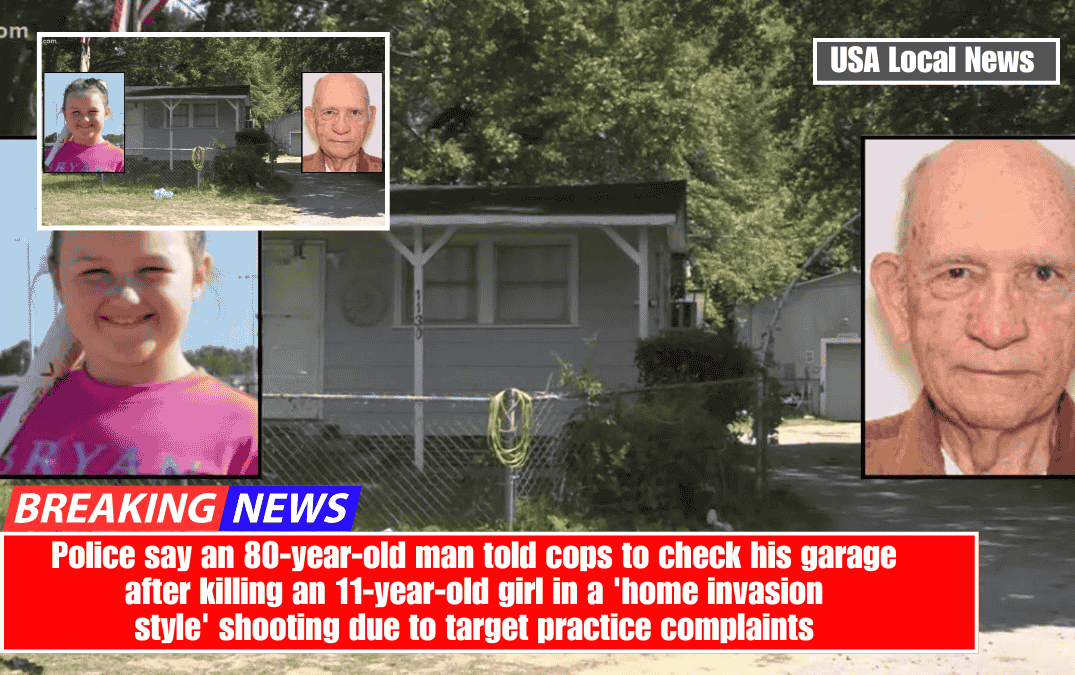 Police say an 80-year-old man told cops to check his garage after killing an 11-year-old girl in a 'home invasion style' shooting due to target practice complaints