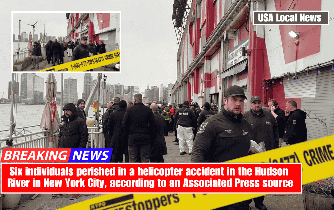 Six individuals perished in a helicopter accident in the Hudson River in New York City, according to an Associated Press source