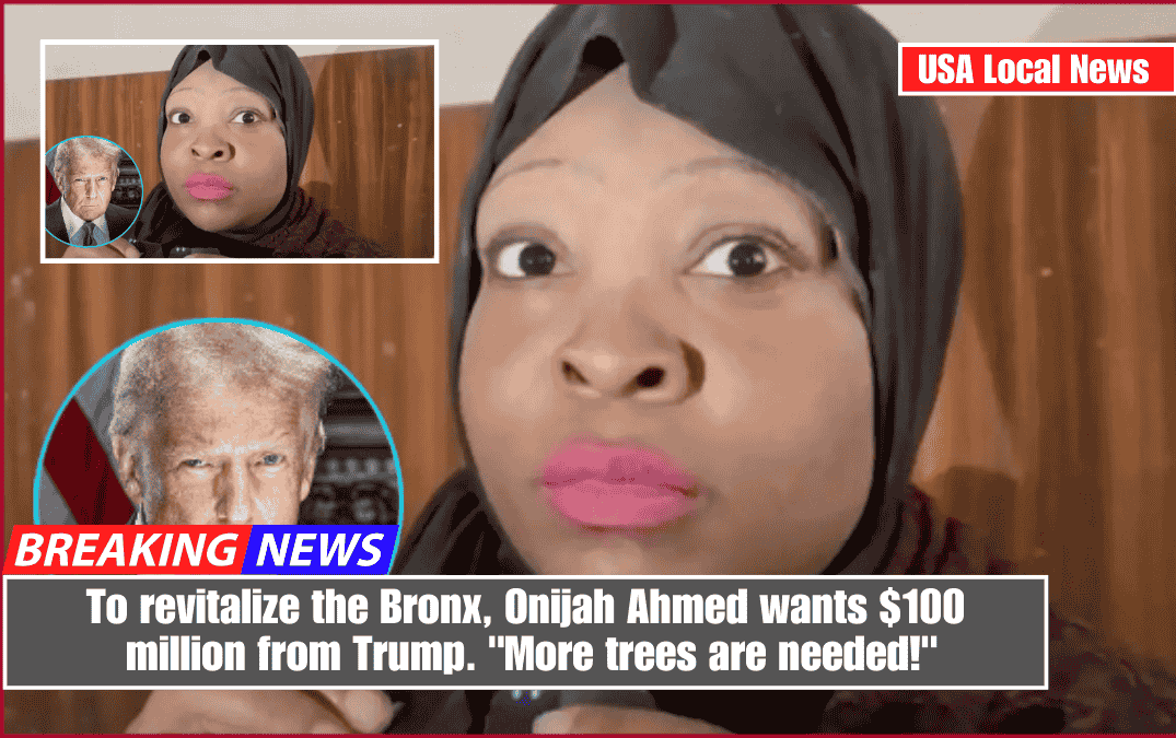 To revitalize the Bronx, Onijah Ahmed wants $100 million from Trump. "More trees are needed!"