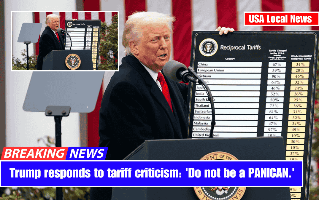 Trump responds to tariff criticism: 'Do not be a PANICAN.'