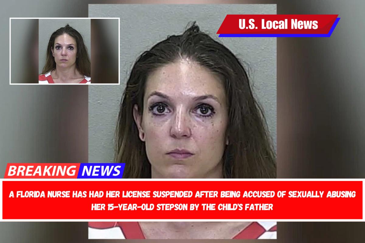 A Florida nurse has had her license suspended after being accused of sexually abusing her 15-year-old stepson by the child's father