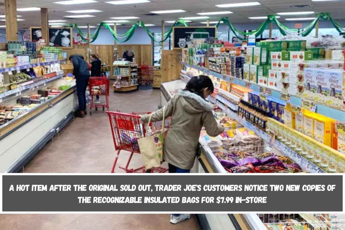 A HOT ITEM After the original sold out, Trader Joe's customers notice two new copies of the recognizable insulated bags for $7.99 in-store