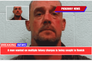 A man wanted on multiple felony charges is being sought in Renick