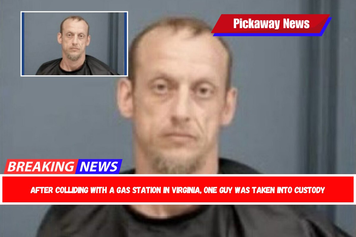 After colliding with a gas station in Virginia, one guy was taken into custody