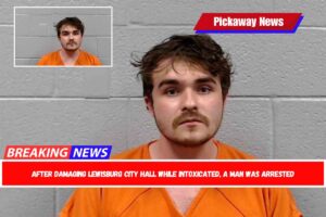 After damaging Lewisburg City Hall while intoxicated, a man was arrested