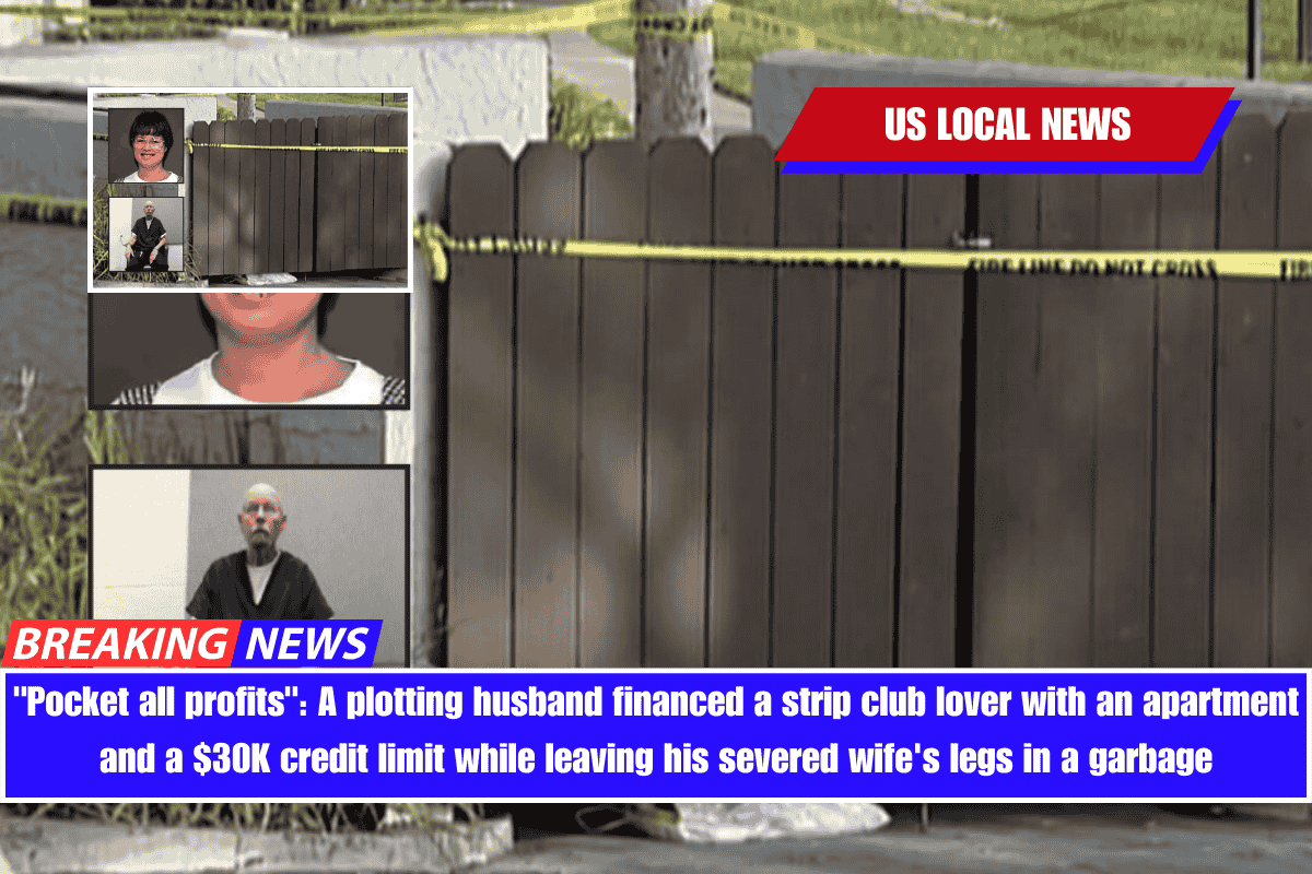 Pocket all profits A plotting husband financed a strip club lover with an apartment and a $30K credit limit while leaving his severed wife's legs in a garbage